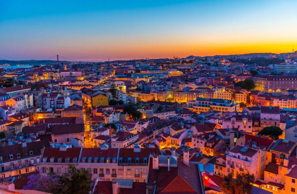 Lisbon city during night