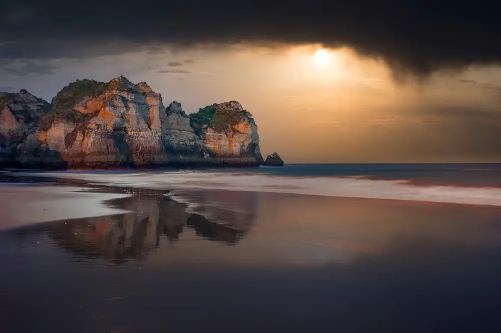 algrave beach during sunset